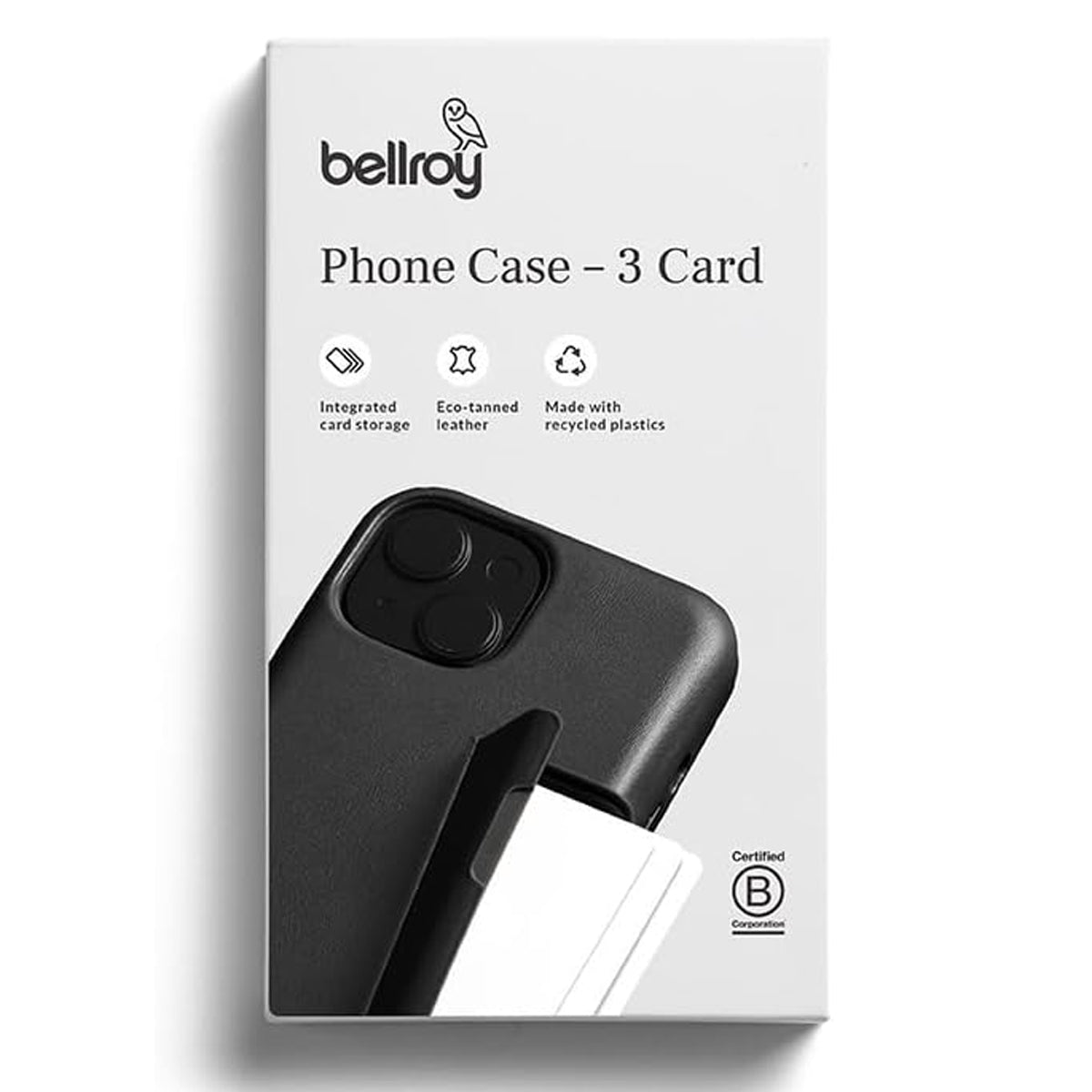 Bellroy Leather iPhone 3 Card Case for iPhone 15 Pro Max - Black