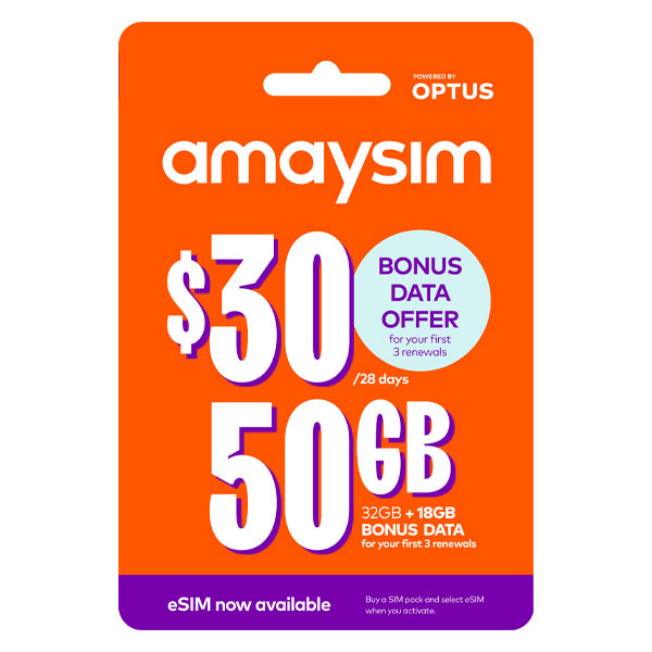 Amaysim $30 Starter Pack PrePaid SIM Card