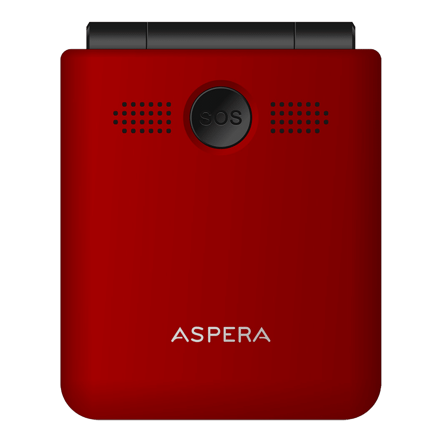 Aspera F50 Seniors 4G BIG button FLIP mobile phone with CRADLE 2024 MODEL - Red