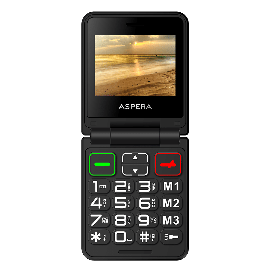 Aspera F50 Seniors 4G BIG button FLIP mobile phone with CRADLE 2024 MODEL - Red