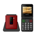 Aspera F50 Seniors 4G BIG button FLIP mobile phone with CRADLE 2024 MODEL - Red