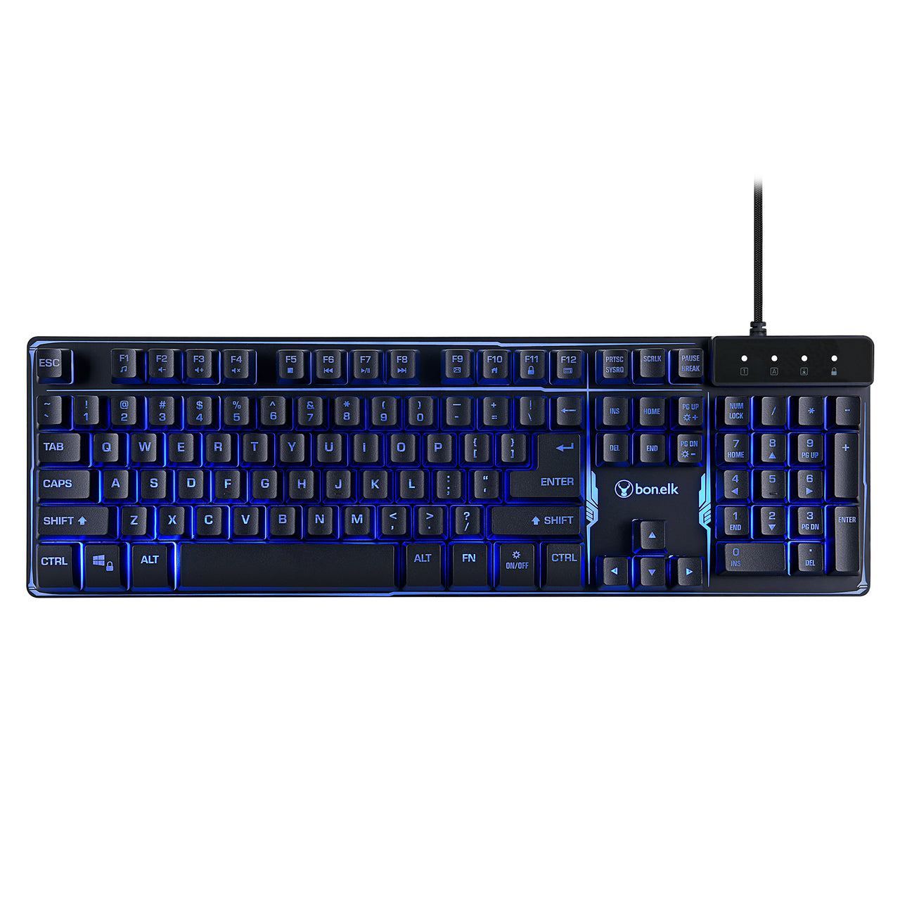 Bonelk K-308 Gaming LED Backlit Keyboard, USB, Full Size - Black