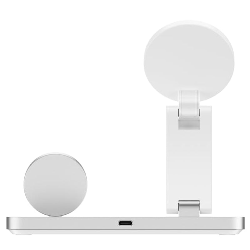 Laser ChargeCore 3-in-1 Charging Stand for Apple, Samsung, Watch Charger - White (includes 20W Charger and Cable)