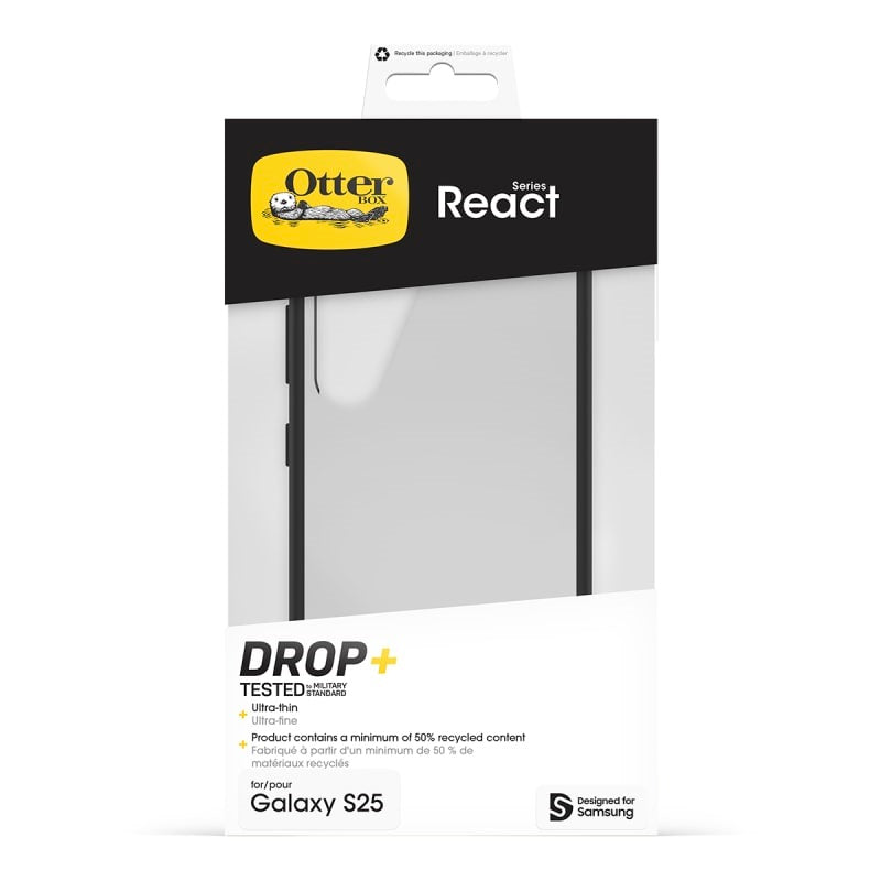 OtterBox React Case for Samsung Galaxy S25 - Black Crystal