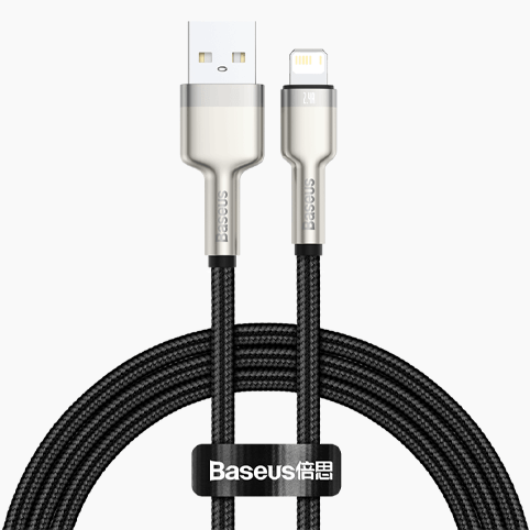 Baseus Zinc Alloy Metal Cable USB-A to Lightning  1Meter (2.4A) - Black