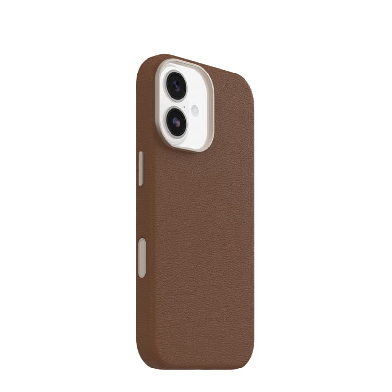OtterBox Symmetry MagSafe Cactus Leather Case with Camera Control for iPhone 17- Desert Saddle Brown