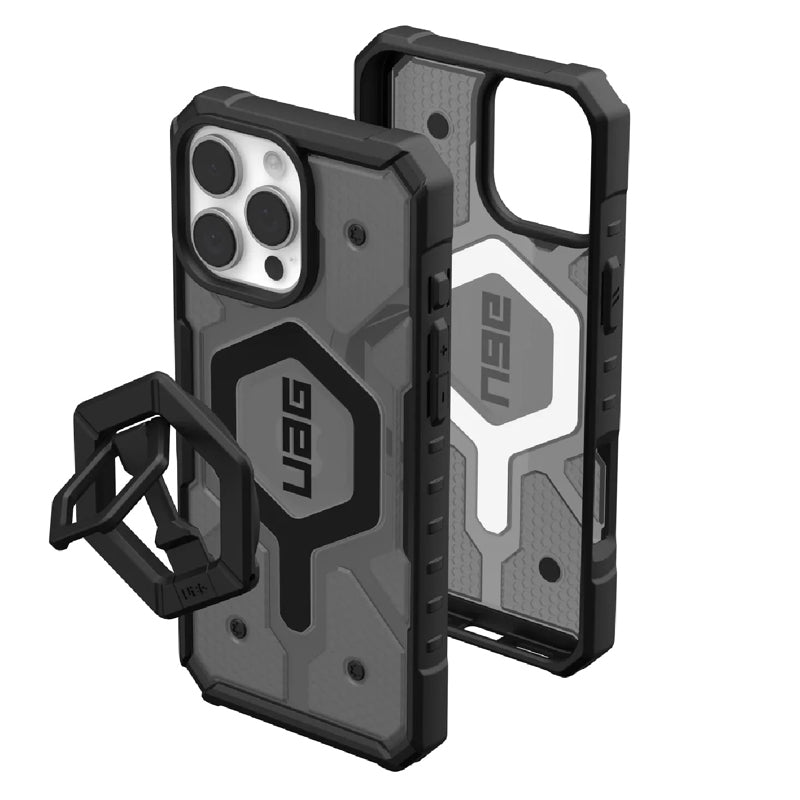 UAG MagSafe Pathfinder Case for Apple iPhone 16 Pro Max 6.9 with Rugged Case + Black Ring Stand- Clear
