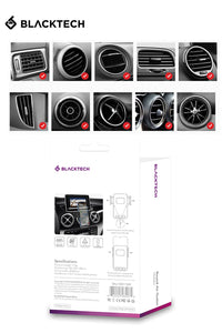 Thumbnail for Blacktech Round Car Air Vent Cradle Mount Mobile Phone Holder - Black