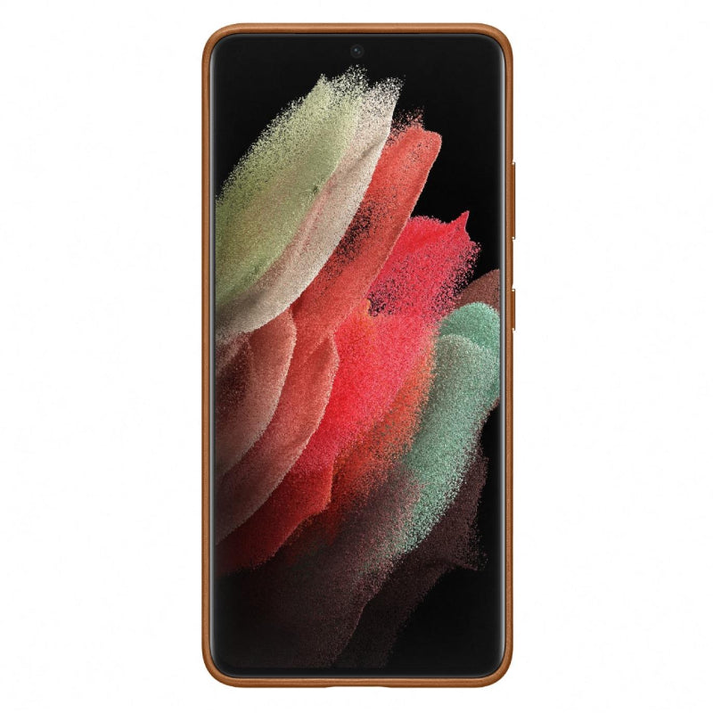 Samsung Leather Cover Case for Galaxy S21 Ultra - Brown