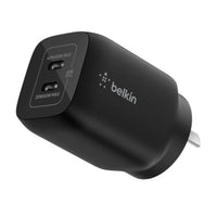 Thumbnail for Belkin Dual USB-C 65W (45W + 20W) Wall Charger - Black