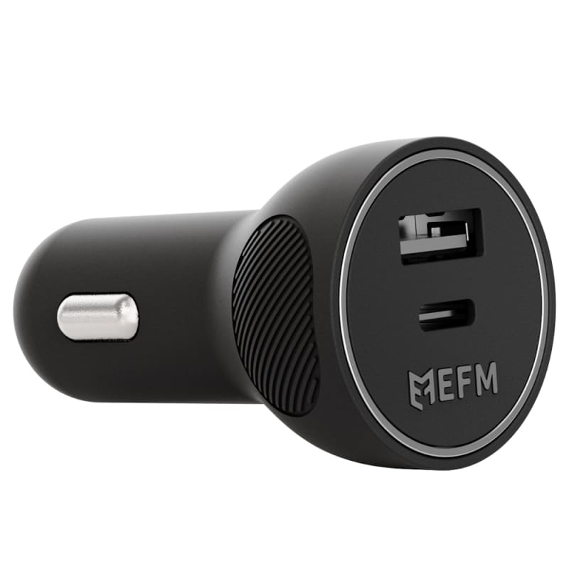 EFM 48W Car Charger with 1M Mag-Coil USB-C Cable - Black