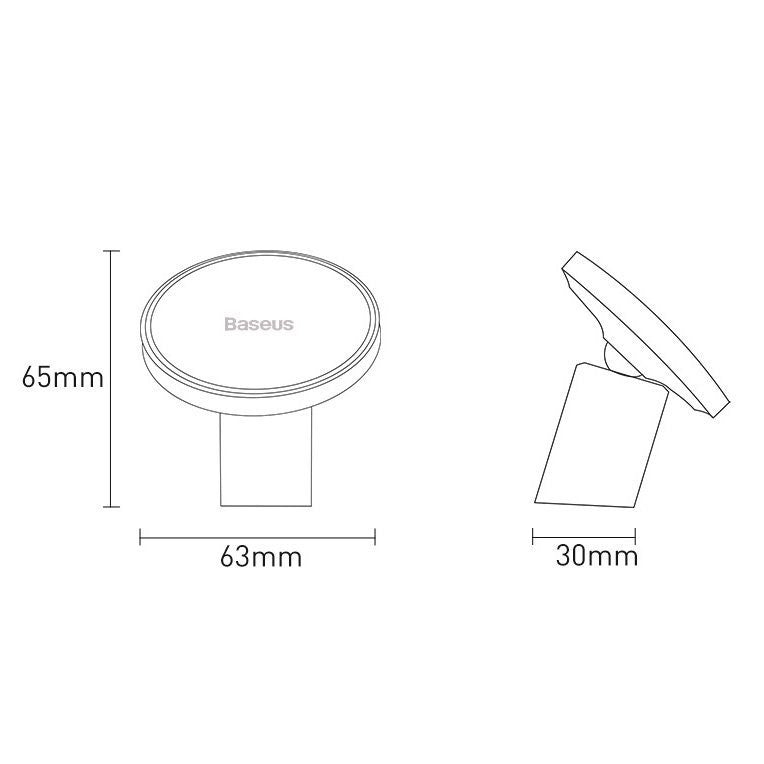 Baseus Magnetic Car Mount for Dashboards and Air Outlets (Magsafe Compatible + Ring Included ) - Bla