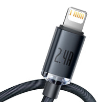 Thumbnail for Baseus Crystal Shine Series Fast Charging Data Cable USB to iP 2.4A 2m-Black