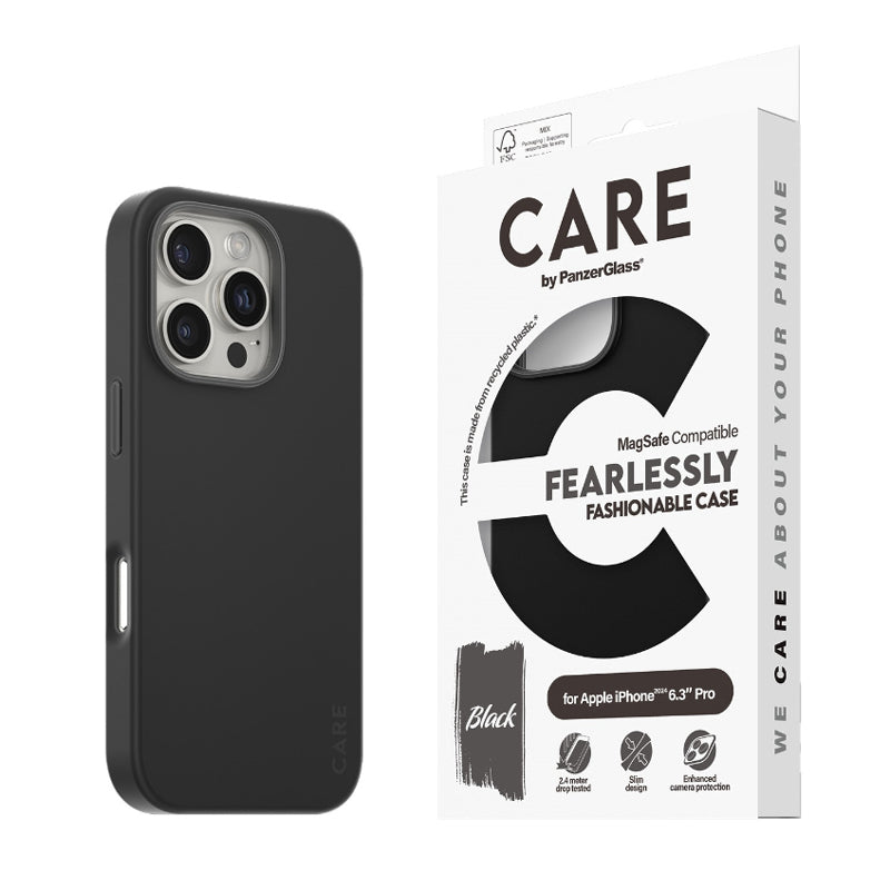 PanzerGlass CARE Fashion MagSafe Case for iPhone 16 Pro- Black