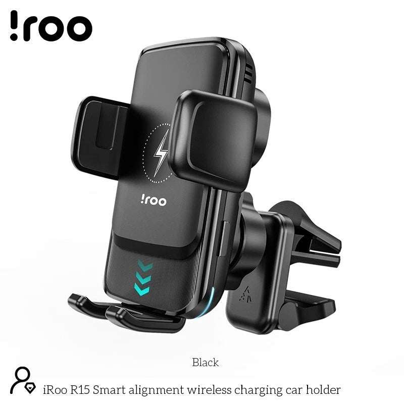 iRoo R15: 15W Smart Alignment Fast Wireless Charging Windscreen/Dashboard Holder