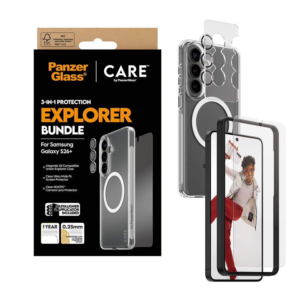 PanzerGlass Care 3-in-1 Bundle for Samsung Galaxy S26+ - Clear