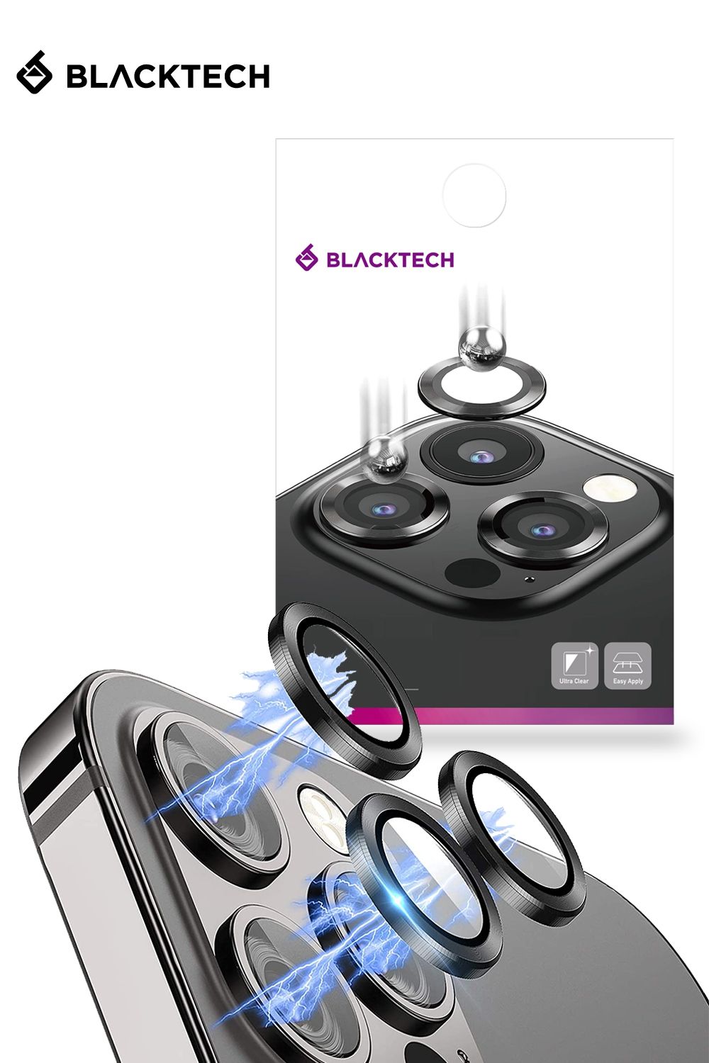 Samsung LITO C2 AR+AF Coating Aluminum Alloy Camera Corning Glass With Easy Installation for Galaxy S26 Ultra - Black