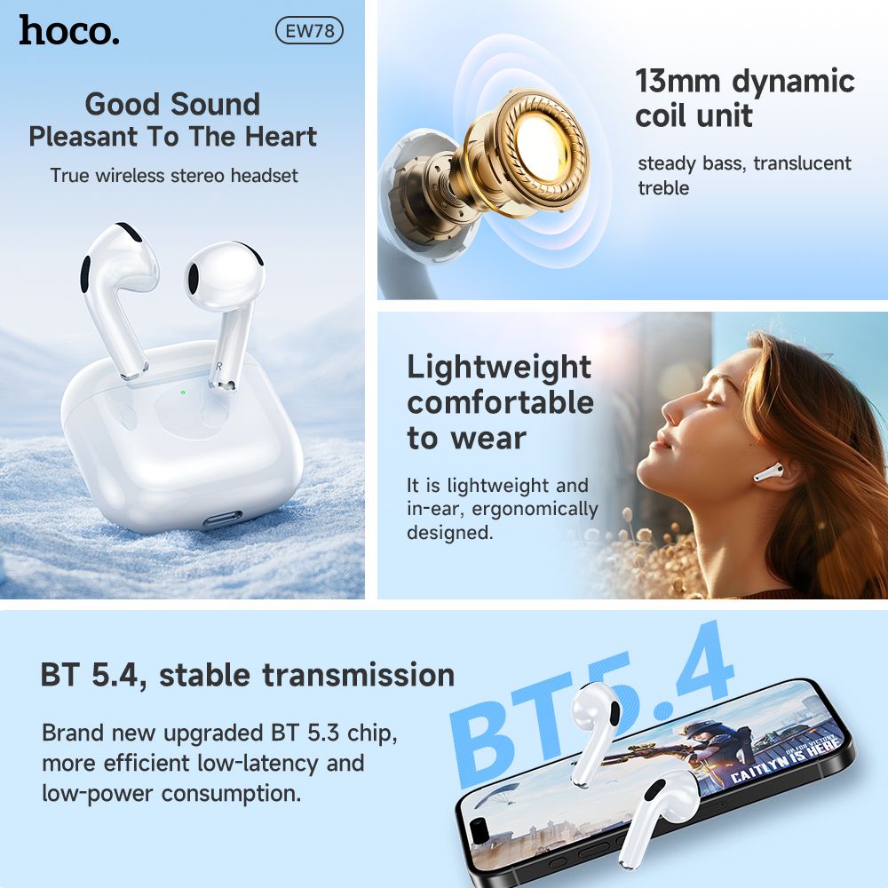 Hoco EW78 True Wireless Stereo Headset - White