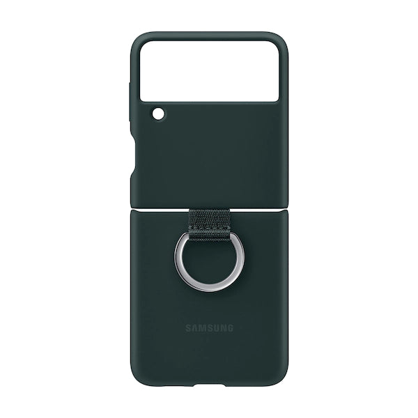 Samsung Silicone Cover With Ring for Galaxy Flip 3 - Dark Green