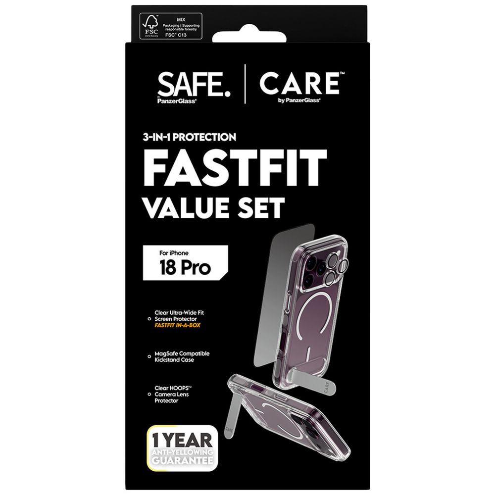 PanzerGlass 3-in-1 Protection Bundle for iPhone 18 Pro - Clear