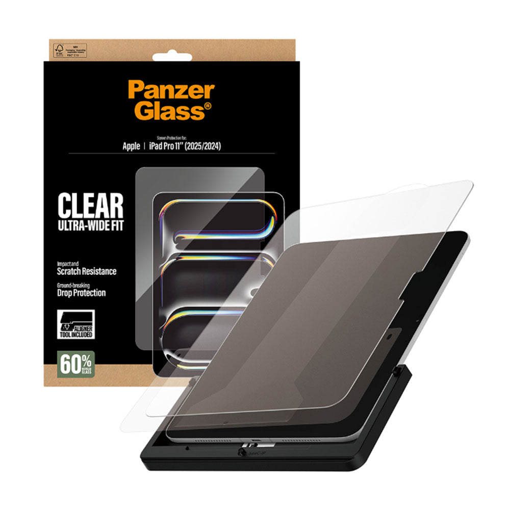 PanzerGlass Ultra-Wide Fit Screen Protector for iPad Pro 11" Gen 5 2024 with Fastfit tool