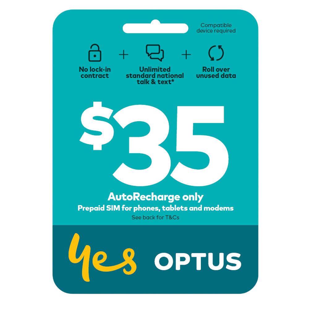 Optus $35 Prepaid Sim Card Starter Kit Pack