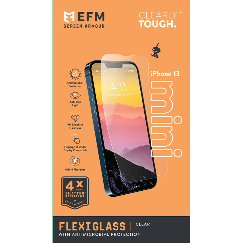 EFM FlexiGlass Screen Armour for iPhone 13 mini (5.4") - Clear