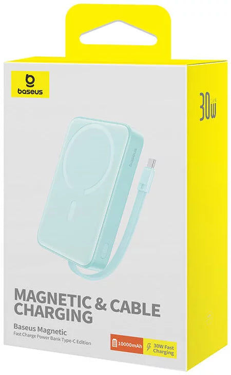 Baseus Magnetic  & Cable Fast Charge Power Bank Type-C Edition 10000mAh 30W - Peppermint Blue