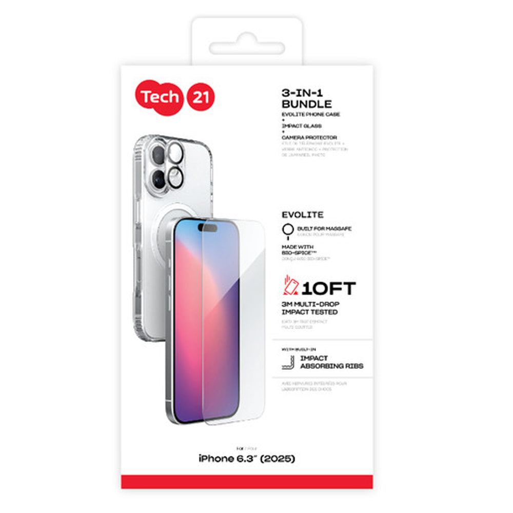 Tech21 3-in-1 EvoLite MagSafe Bundle for iPhone 17 - Clear