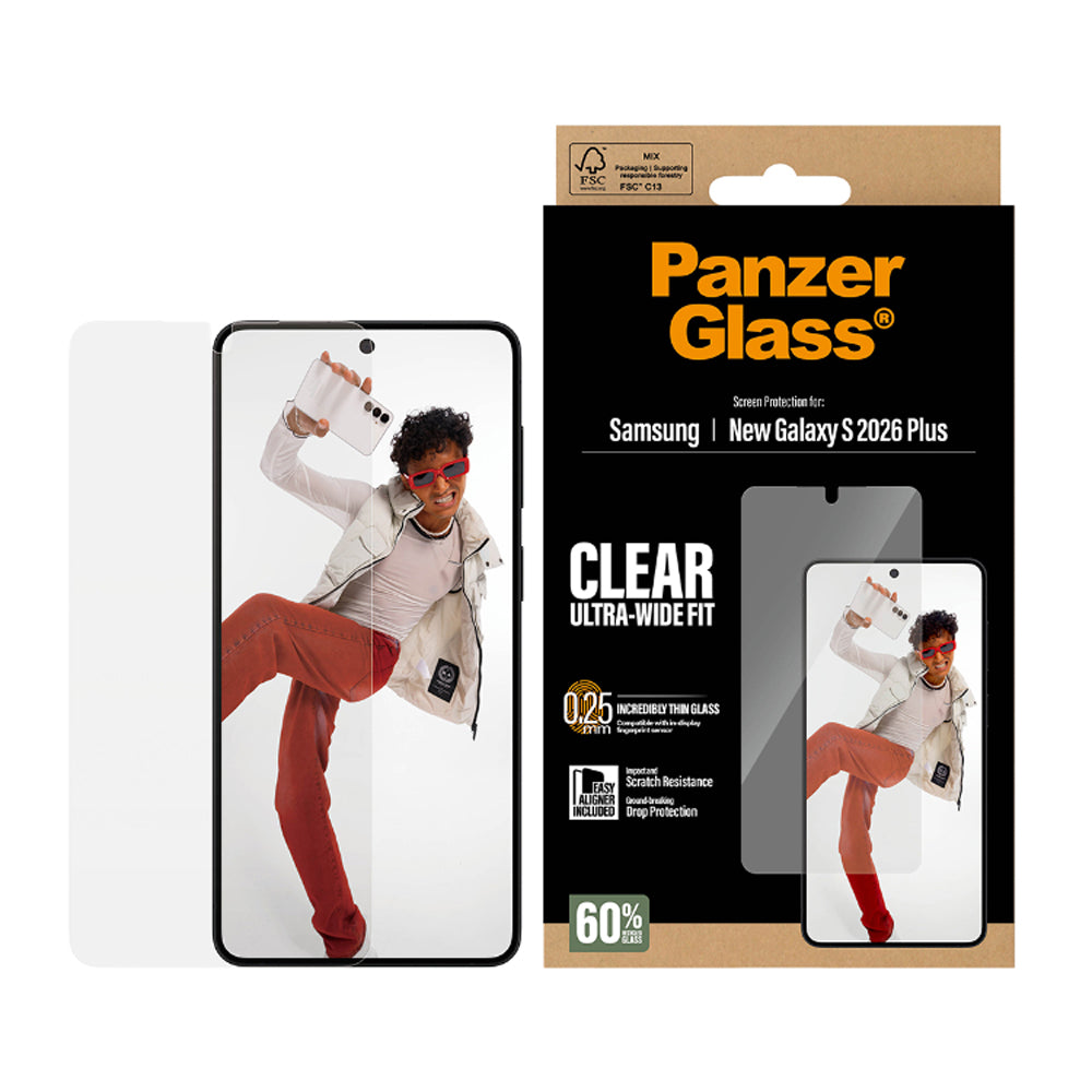 PanzerGlass UltraWide Fit EasyAligner Screen Protector for Samsung Galaxy S26+ - Clear