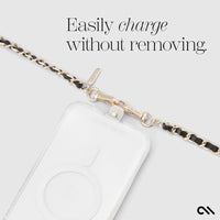 Case-Mate Phone Crossbody Gold Chain and Black Leather