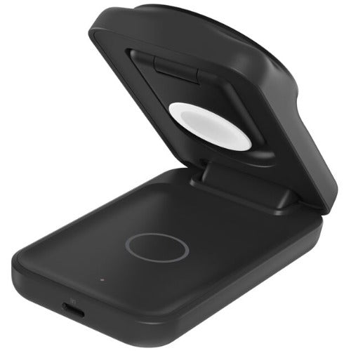 Belkin UltraCharge 3-in-1 Foldable Magnetic Wireless Charger With Qi2 + 45W USB-C Wall Charger + USB-C Cable - Black