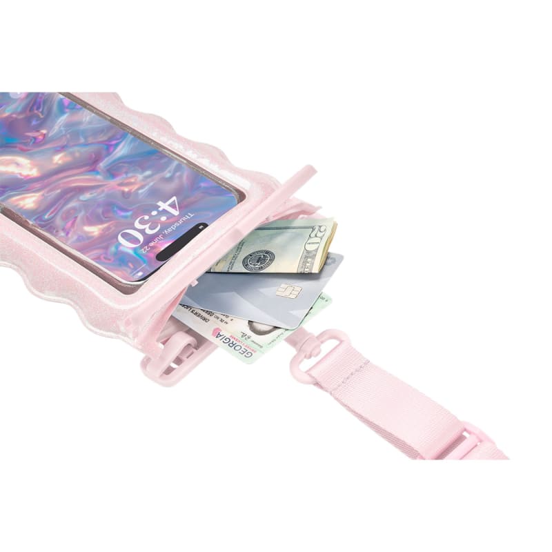 Case-Mate Wavy Waterproof Floating Pouch Large - Ballet Pink Twinkle