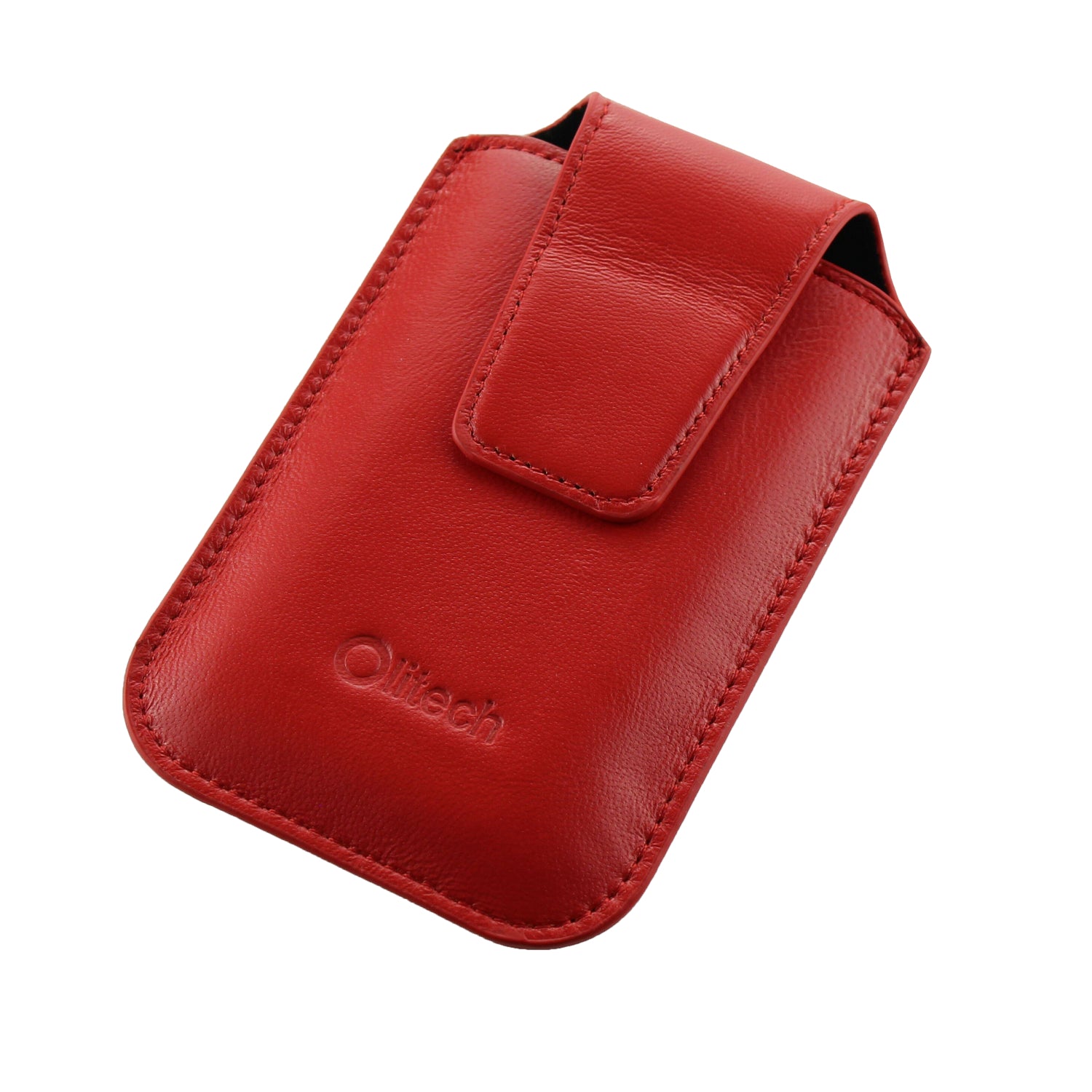 OLITECH Leather Pouch case cover with Lanyard RED