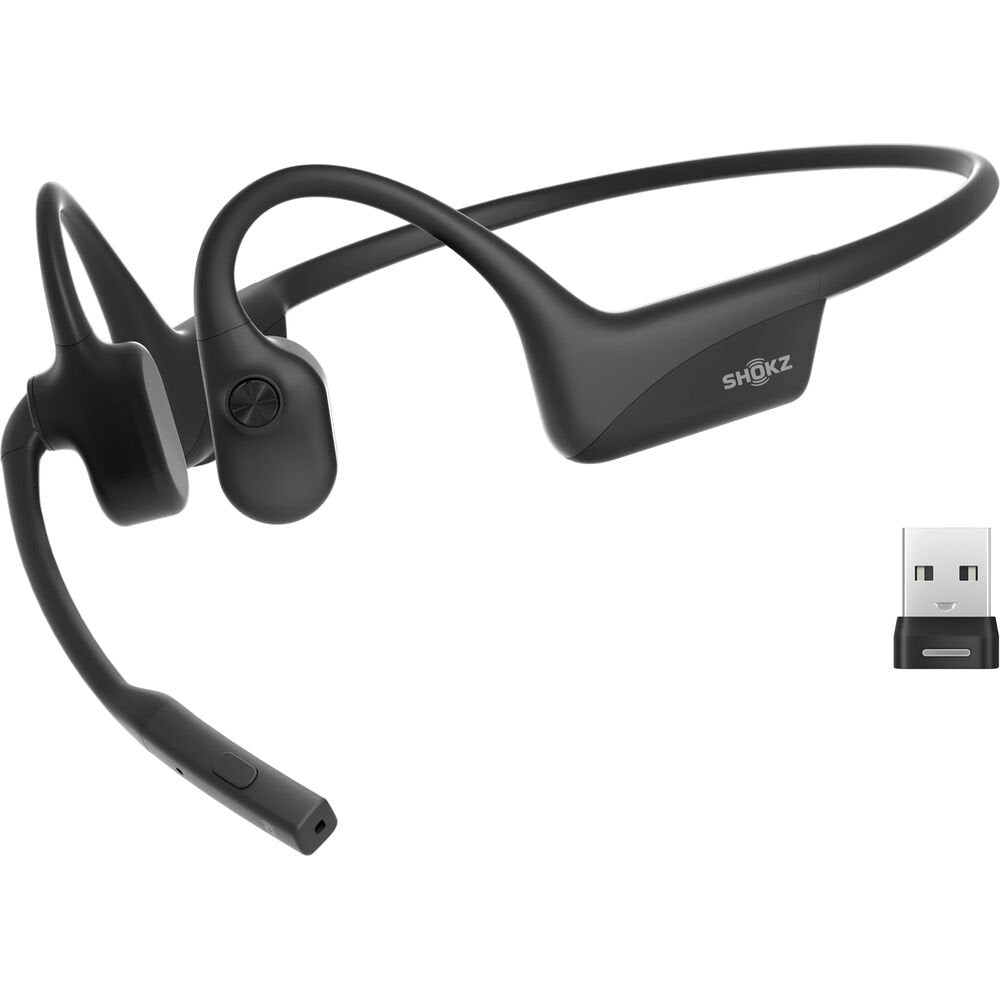 Shokz OpenComm2 UC Bone Conduction Open-Ear USB-A Wireless Headphones - Black