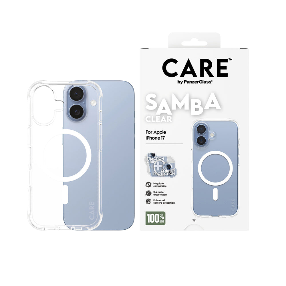 PanzerGlass CARE by Samba Magsafe Case for iPhone 17 - Clear/White