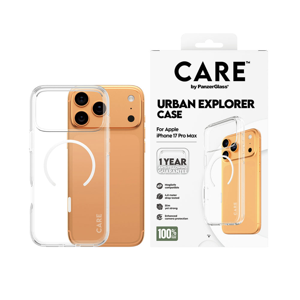 PanzerGlass CARE by Urban Explorer Magsafe Case for iPhone 17 Pro Max- Clear/White