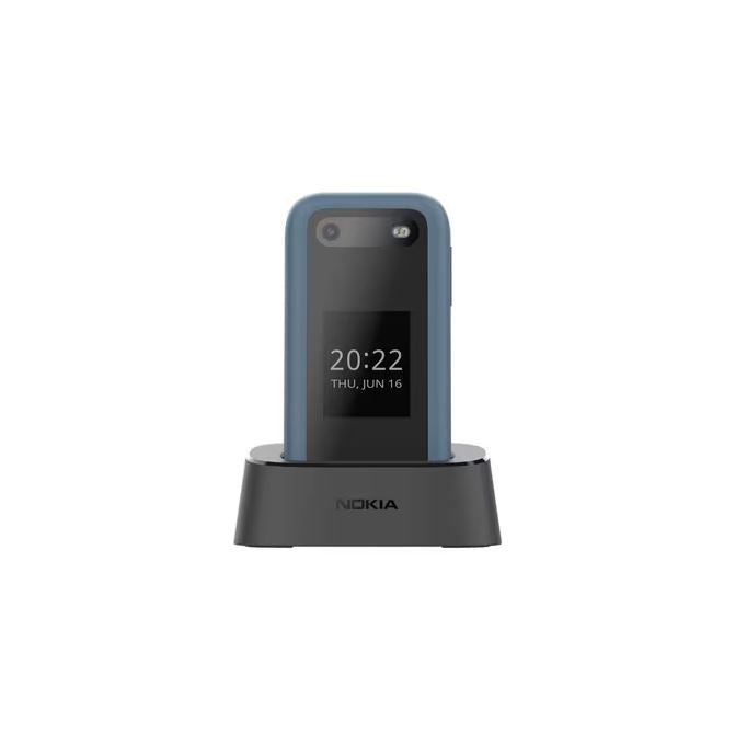 Nokia 2660 Flip (Dual Sim, 2.8", 32GB, 4G) Cradle Bundle - Blue