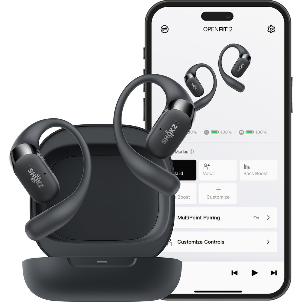 Shokz OpenFit 2+ True Wireless Earbuds - Black