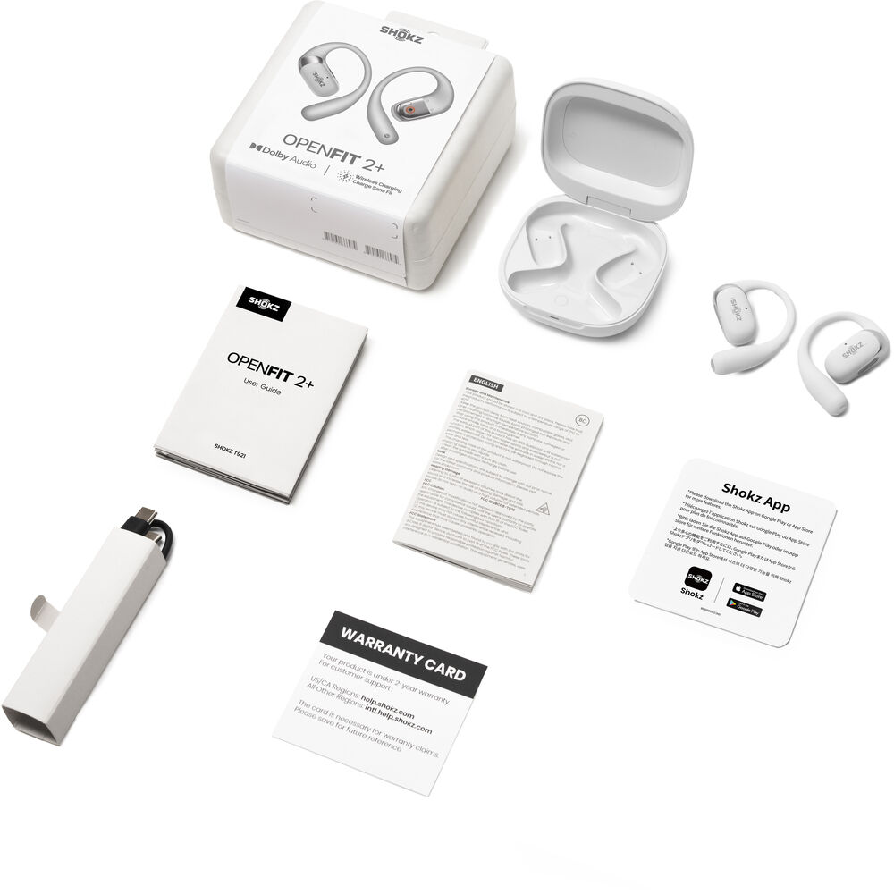 SHOKZ OpenFit 2+ True Wireless Open-Ear Headphones- Gray