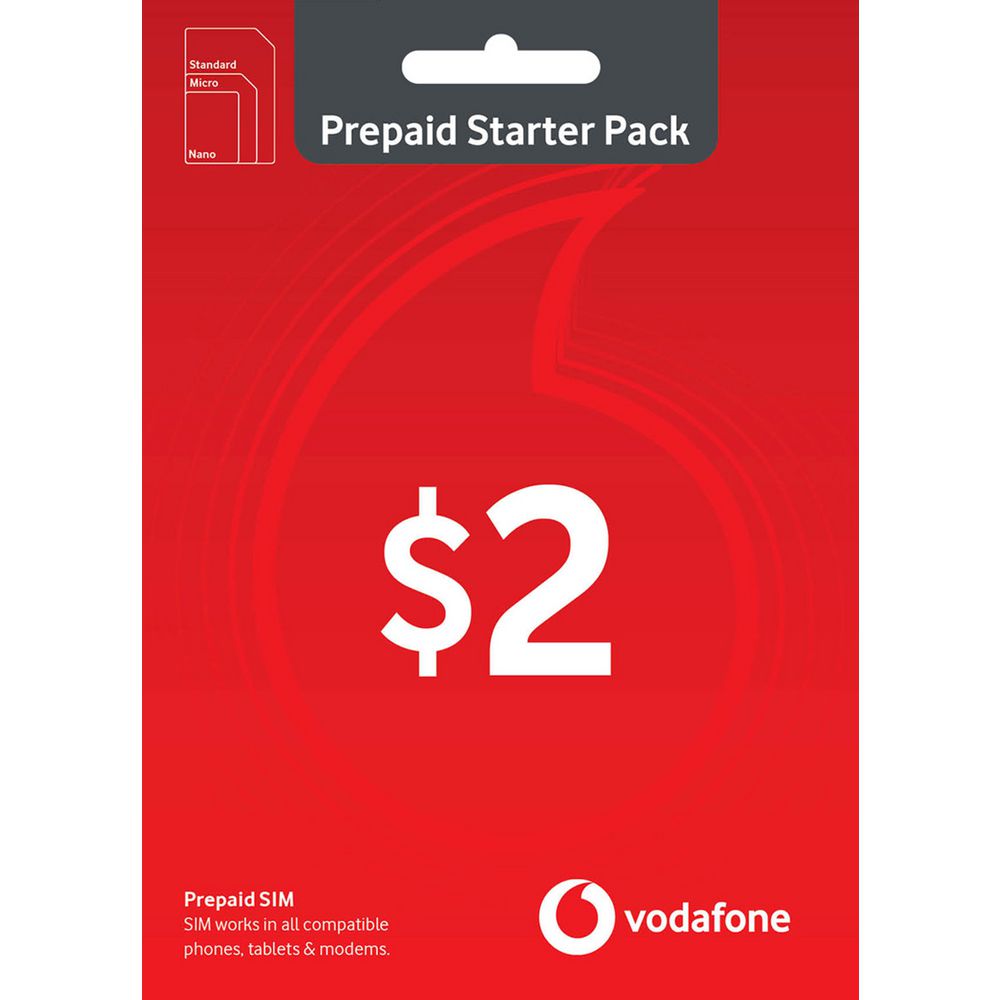 VODAFONE $2 Prepaid Sim Starter Eco-SIM