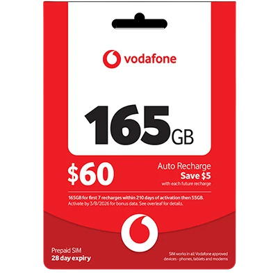 Vodafone $60 Starter Pack SIM Card