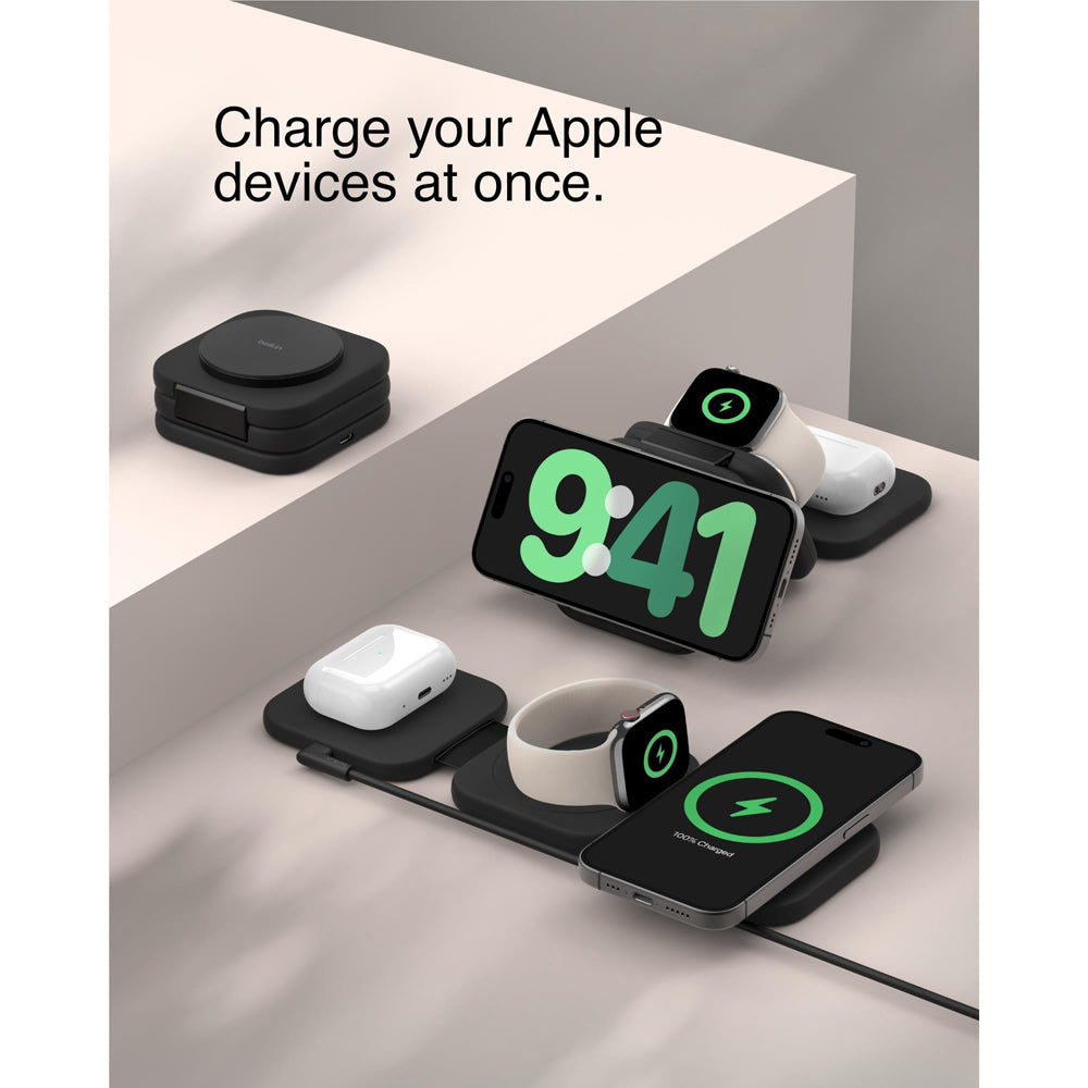 Belkin BoostCharge Pro 3-in-1 Magnetic Qi2 15W Charging Travel Pad