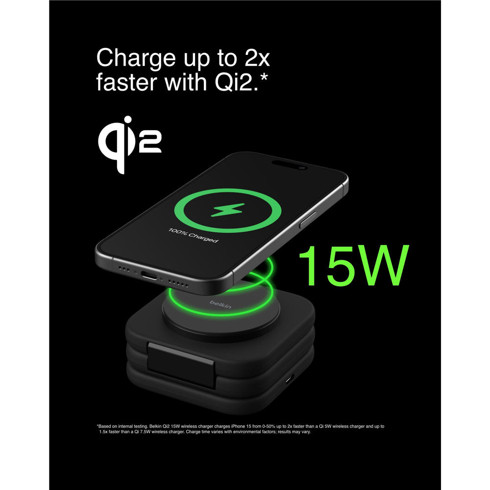 Belkin BoostCharge Pro 3-in-1 Magnetic Qi2 15W Charging Travel Pad