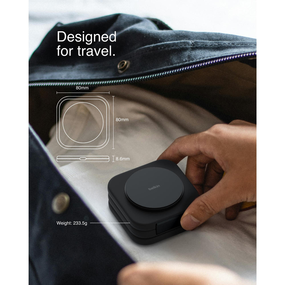 Belkin BoostCharge Pro 3-in-1 Magnetic Qi2 15W Charging Travel Pad
