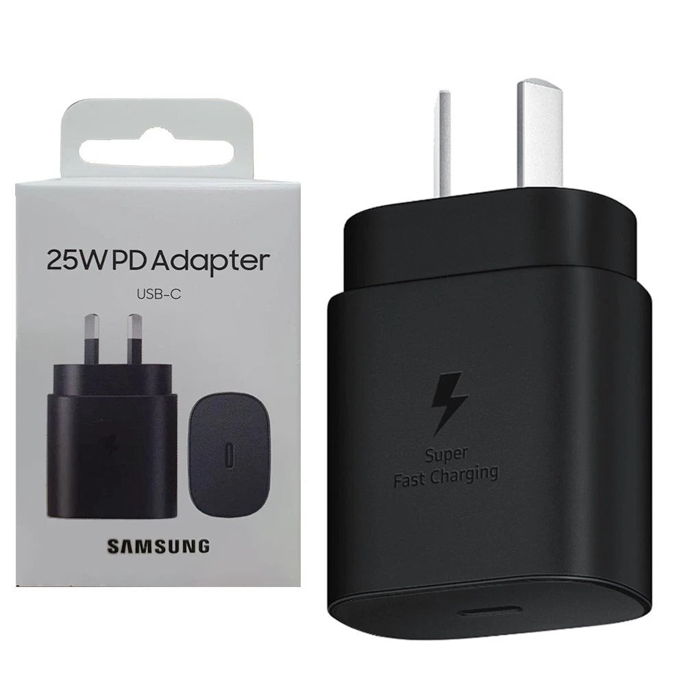 Samsung AC Charger 25W USB-C  (2024 GAN Model) - Black (No Cable)