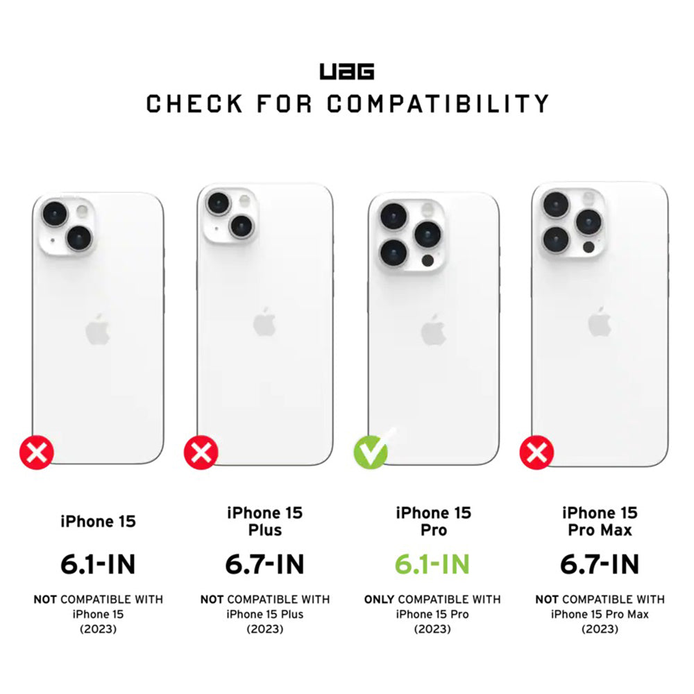 UAG Plyo Pro Series Case with Magsafe for Apple iPhone 15 Pro - Ice/White