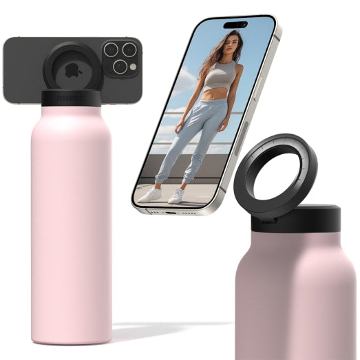 Ringo Water Bottle with Magnetic Phone Mount 710ml (24oz) - Pink