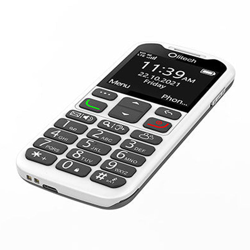 OPEN BOX Olitech Easy Mate2 4G Seniors Phone Big Buttons GPS Location - Black/White