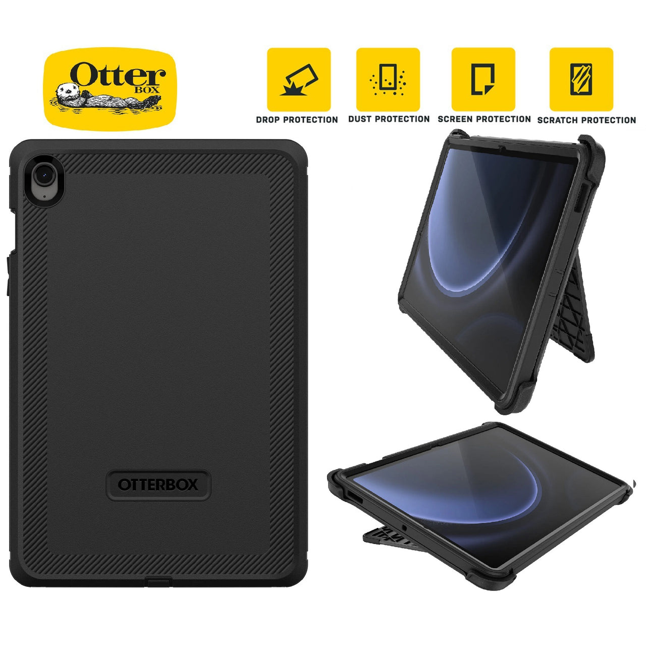 OtterBox Defender Case for Samsung Galaxy Tab S9 FE (10.9') - Black